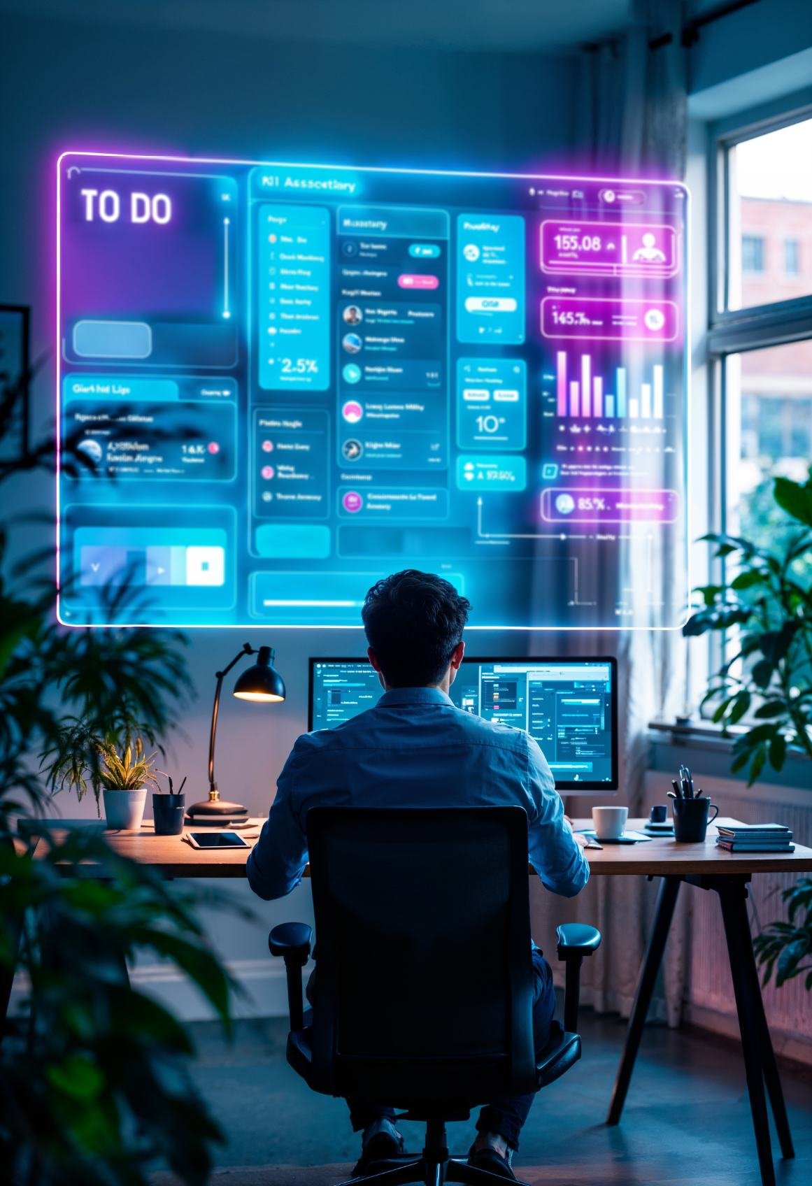 Web developer designing a website interface on a laptop